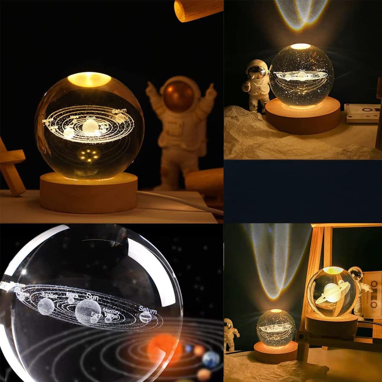 3D Planet Crystal Ball Night Lamp