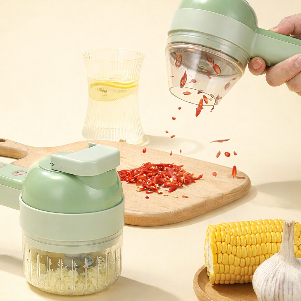 4 in 1 Portable Electric Vegetable Cutter Set