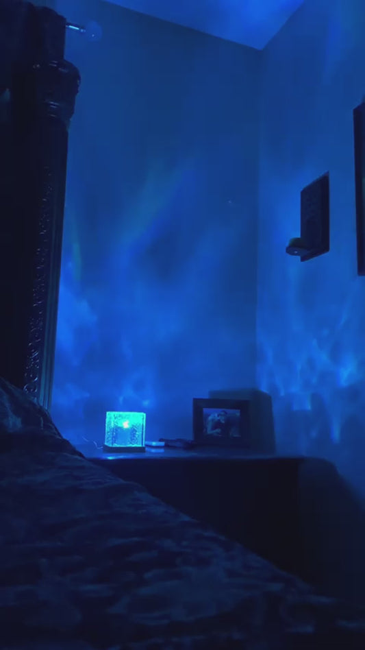 Rotating Water Ripple Night Light Aura Lamp